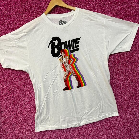 David Bowie Ziggy Stardust Rainbow Starman Rock Tee XL - Picture 3 of 4